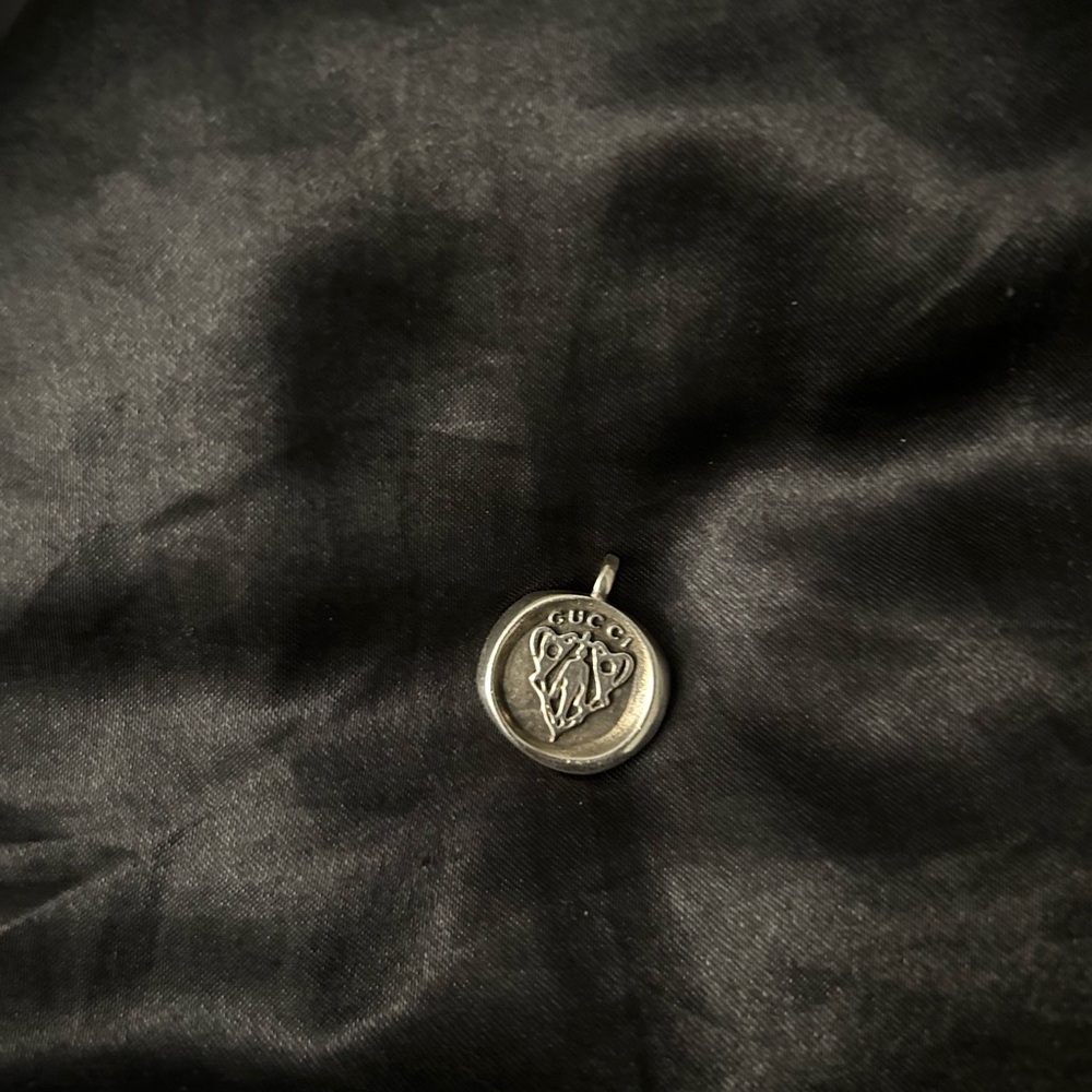 Gucci Silver Wax Seal Charm Pendant